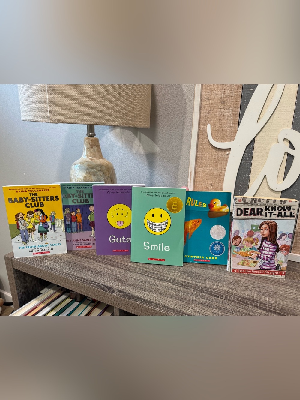 Scholastic Paperback Kids Book Lot Baby-sitters Club, Guts, Smile, Rules.